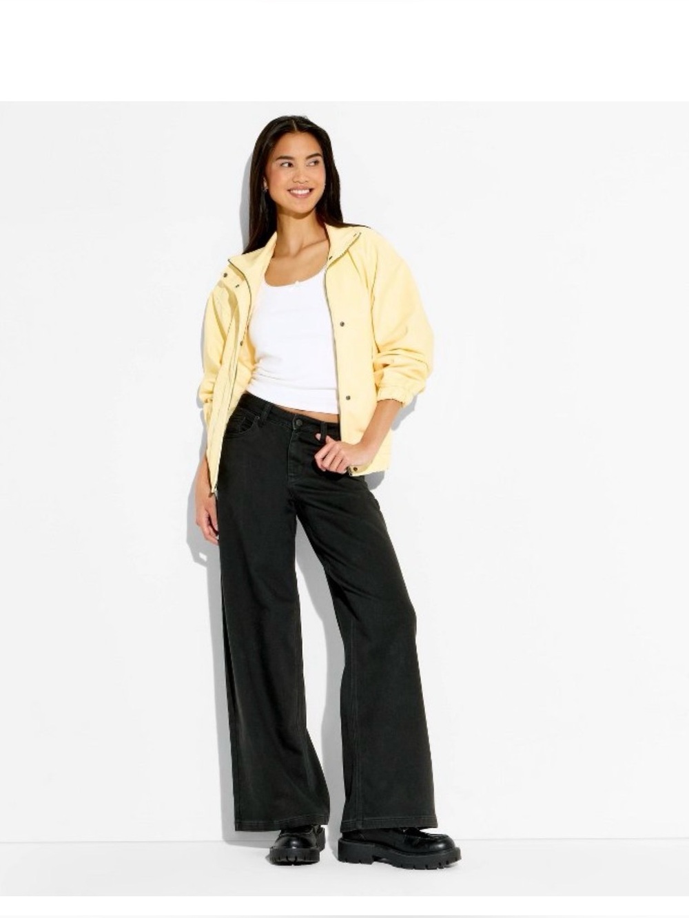 UNIVERSAL THREAD • Super Wide Leg Mid-Rise Black Denim Jeans